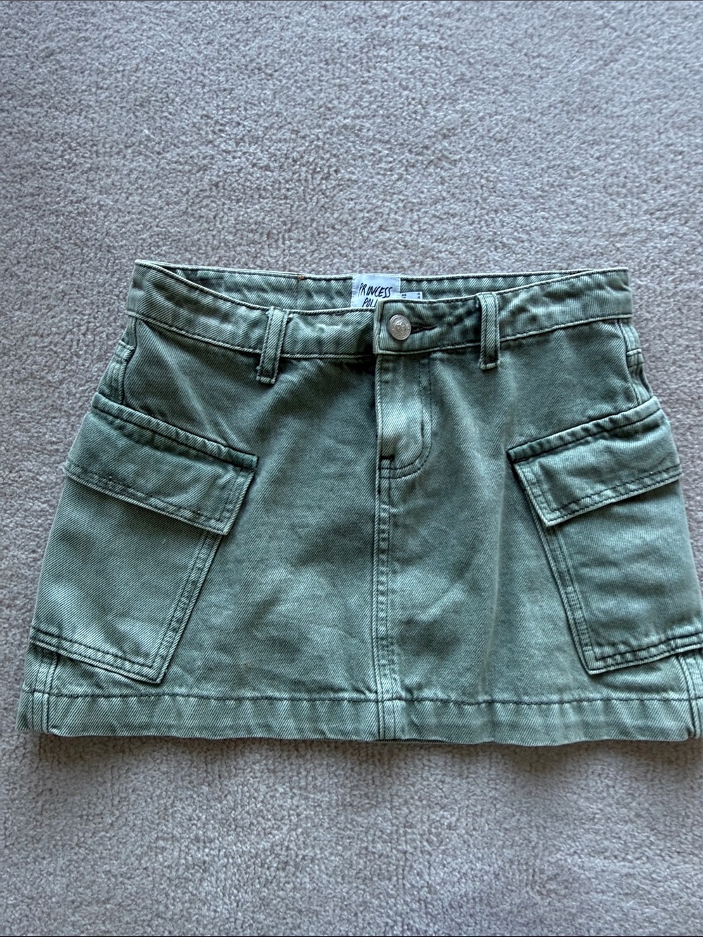 Princess Polly Sage Green Cargo Pocket Mini Skirt